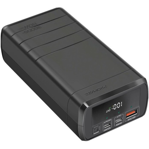 Promate PowerMine-130W 38000 mAh 2 х USB-С Power Delivery USB-A Q C3.0 Black (powermine-130.black) Promate PowerMine-130W 38000 mAh 2 х USB-С Power Delivery USB-A Q C3.0 Black (powermine-130.black)