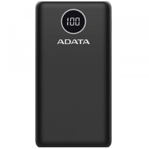 ADATA 20000 mAh 20W QC 3.0/PD 3.0 USB-C + USB2.0 чорна (P20000QCDB)