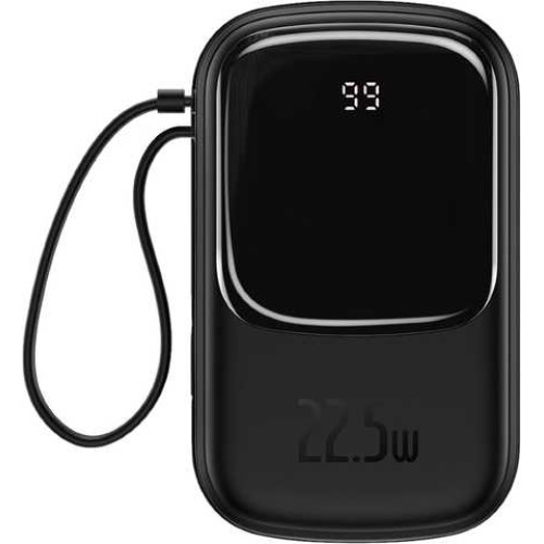 Внешний аккумулятор (павербанк) Baseus Power Bank 20000mAh з USB-C Cable Q Pow Display 22.5W Black (PPQD-I01)
