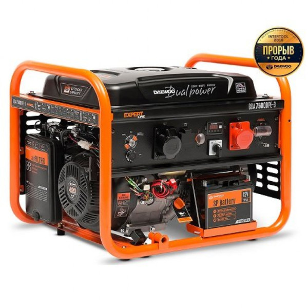 Бензиновый генератор Daewoo Power GDA 7500DPE-3